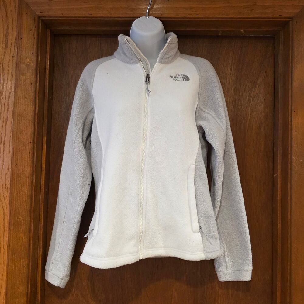 The North‎ Face Khumbu fleece jacket in white and gray sz S